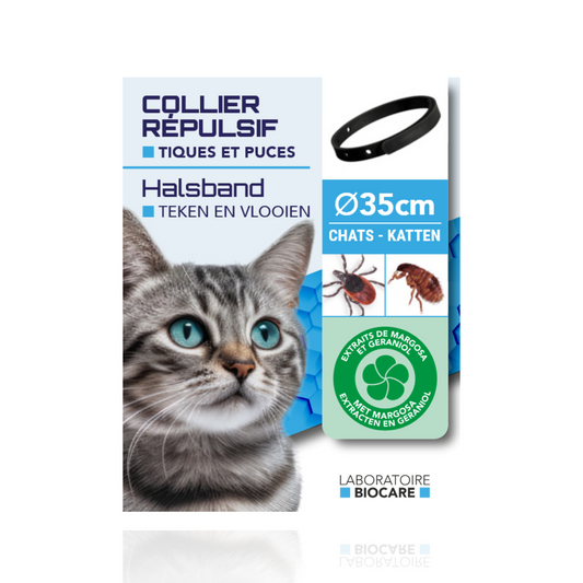 Vlooien- en tekenafstotende halsband voor katten - 35 cm